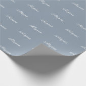 Elegant Dusty Blue benutzerdefinierte Skriptname c Geschenkpapier (Ecke)