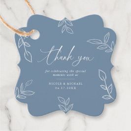 Elegant Dusty Blue Blätter Vielen Dank für Ihre Ho Geschenkanhänger