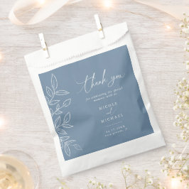 Elegant Dusty Blue Blätter Wedding Vielen Dank Geschenktütchen