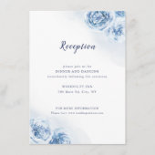 Elegant dusty Blue Blues Hochzeitsempfang Begleitkarte (Vorderseite)