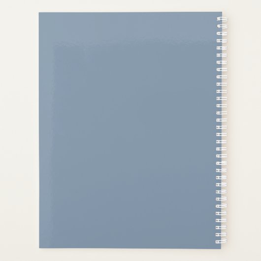 Elegant Dusty Blue Blush Blumengrün Hochzeit Planer (Rückseite)