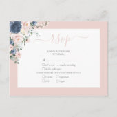 Elegant Dusty Blue Blush Lace Script UAWG Einladungspostkarte (Vorderseite)