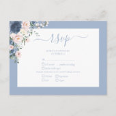 Elegant Dusty Blue Blush Lace Script UAWG Einladungspostkarte (Vorderseite)