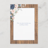 Elegant dusty Blue Blush Rustikale Holzdetails Begleitkarte (Rückseite)