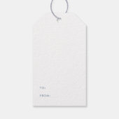 Elegant Dusty Blue Boho Blätter Muster Geschenkanhänger (Rückseite)