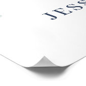 Elegant Dusty Blue Boho Brautparty Begrüßungszeich Poster (Ecke)