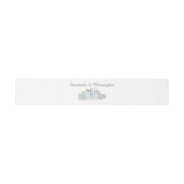 Elegant Dusty Blue Boho Chic Floral Wedding Einladungsbanderole (Flach)