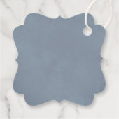 Elegant Dusty Blue Boho Rose Wedding Vielen Dank Geschenkanhänger (Rückseite)