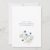 Elegant Dusty Blue Boho Winter BRAUTPARTY Einladung (Rückseite)