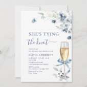 Elegant Dusty Blue Boho Winter Brautparty Einladung (Vorderseite)
