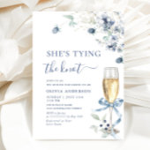 Elegant Dusty Blue Boho Winter Brautparty Einladung