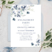 Elegant Dusty Blue Boho Winter ENGAGEMENT PARTY Einladung
