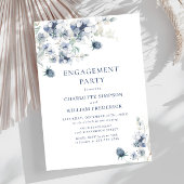 Elegant Dusty Blue Boho Winter ENGAGEMENT PARTY Einladung