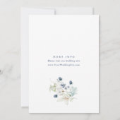 Elegant Dusty Blue Boho Winter Foliage Wedding Einladung (Rückseite)