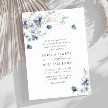 Elegant Dusty Blue Boho Winter Foliage Wedding