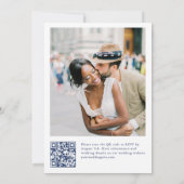 Elegant Dusty Blue Boho Winter Foliage Wedding Einladung (Rückseite)