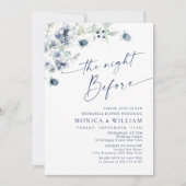 Elegant Dusty Blue Boho Winter Probe Dinner Einladung (Vorderseite)