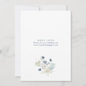 Elegant Dusty Blue Boho Winter Probe Dinner Einladung (Rückseite)