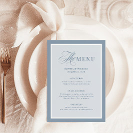 Elegant Dusty Blue Border | Classic Luxe  Menükarte