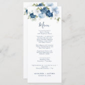 Elegant Dusty Blue Botanical Greenerity Wedding Menükarte (Vorne/Hinten)