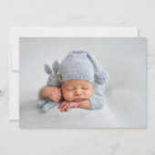 Elegant Dusty Blue Bow Baby Boy 2 Foto Birth Ankündigung (Rückseite)