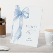 Elegant Dusty Blue Bow Brautparty Dessert Bar Sockelschild (In SItu)