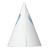 Elegant Dusty Blue Bow First Boy Birthday Partyhütchen (Rückseite)