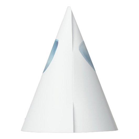 Elegant Dusty Blue Bow First Boy Birthday Partyhütchen (Rückseite)