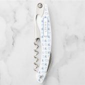 Elegant Dusty Blue Bow Name Kellnermesser (Vorderseite)