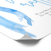 Elegant Dusty Blue Bow Raffle Game Sign Poster (Ecke)