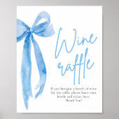 Elegant Dusty Blue Bow Raffle Game Sign Poster (Vorne)