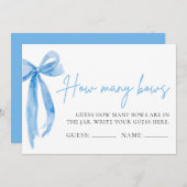 Elegant Dusty Blue Bow schätzt, wie viele Bows Spi Einladung (Vorne/Hinten)