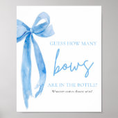 Elegant Dusty Blue Bow schätzt, wie viele Bows Spi Poster (Vorne)