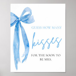 Elegant Dusty Blue Bow schätzt wie viele Kisses Ga Poster