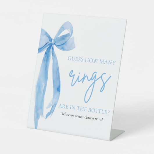 Elegant Dusty Blue Bow schätzt wie viele Rings Gam Sockelschild (Vorderseite)