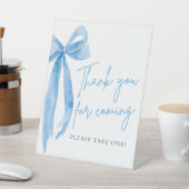 Elegant Dusty Blue Bow Vielen Dank für Ihr Interes Sockelschild (In SItu)