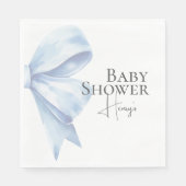 Elegant Dusty Blue Bow Watercolor Baby Shower Boy Serviette (Vorderseite)