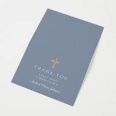 Elegant Dusty Blue Boy First Communion  Dankeskarte