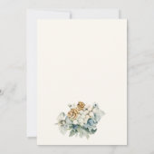 Elegant Dusty Blue Bridal Dusche Einladung (Rückseite)