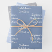Elegant Dusty Blue Bride Brautparty Geschenkpapier Set (Beispiel)
