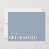 Elegant Dusty Blue Bridesmaid Vorschlagskarte Save The Date (Vorderseite)