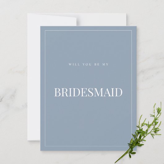 Elegant Dusty Blue Bridesmaid Vorschlagskarte Save The Date