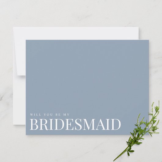 Elegant Dusty Blue Bridesmaid Vorschlagskarte Save The Date