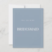 Elegant Dusty Blue Bridesmaid Vorschlagskarte Save The Date (Vorderseite)