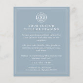 Elegant Dusty Blue Business Logo Werbung Flyer (Hinten)