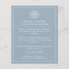 Elegant Dusty Blue Business Logo Werbung Flyer