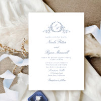 Elegant Dusty Blue Calligraphy Dusty Blue Wedding