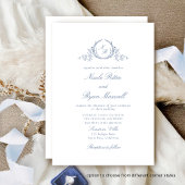 Elegant Dusty Blue Calligraphy Dusty Blue Wedding Einladung