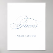 Elegant Dusty Blue Calligraphy Gastgeschenke Hochz Poster (Vorne)