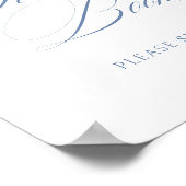 Elegant Dusty Blue Calligraphy Guest Book Wedding Poster (Ecke)